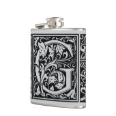 Letter G Middeleeuws Monogram Art Nouveau Heupfles (Links)