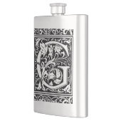 Letter G Middeleeuws Monogram Art Nouveau Heupfles (Links)