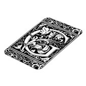 Letter G Middeleeuws Monogram Art Nouveau Magneet (Linkerzijde)