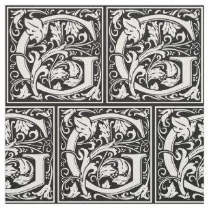 Letter G Middeleeuws Monogram Art Nouveau Stof
