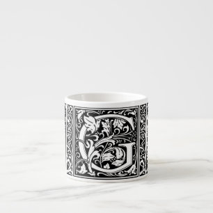 Letter G Middeleeuwse Monogram Art Nouveau Espresso Kop