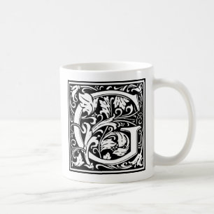 Letter G Middeleeuwse Monogram Art Nouveau Koffiemok
