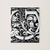 Letter G Middeleeuwse Monogram Art Nouveau Legpuzzel (Verticaal)