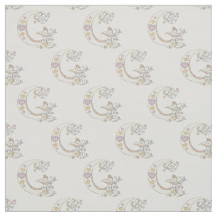 Letter G monogram decoratieve tekst aangepaste sto Stof