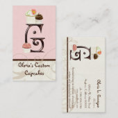 Letter G Monogram Dessert Bakkerij Visitekaartjes (Voorkant / Achterkant)