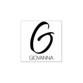 Letter G Monogram Gepersonaliseerd Rubberstempel Rubberstempel (Afrduk)
