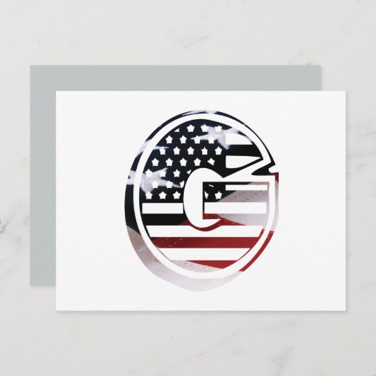 Letter G Monogram Initiaal USA Briefkaart (Voorkant / Achterkant)