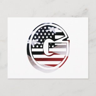 Letter G Monogram Initiaal USA Briefkaart