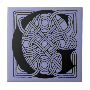 Letter G Monogram Vintage Keltische Knoopprint Tegeltje