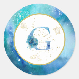*~* LETTER G - Nautische strandenvelop Sticker