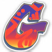 Letter G -  Night Sky Sticker (Voorkant)