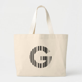 LETTER G STREEPJESCODE Eerste Initiaal Barcodepatr Grote Tote Bag