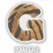 Letter G Tiger Fur Sticker (Voorkant)