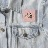 Letter G Vierkante Button 5,1 Cm (In situ)