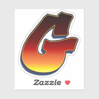 Letter G - vlammen Sticker