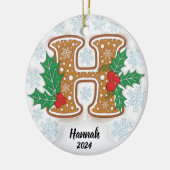 Letter H Aangepaste naam Kerstmis Keramisch Ornament (Links)