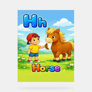 Letter H Alfabet Poster – H staat voor Paard