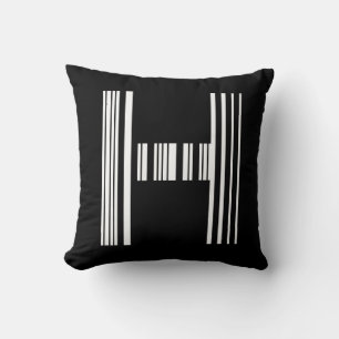 LETTER H BAR CODE Eerste Initiaal Barcodepatroon Kussen