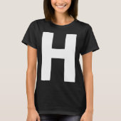Letter H big and bold white T-shirt (Voorkant)