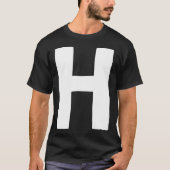 Letter H big and bold white T-shirt (Voorkant)