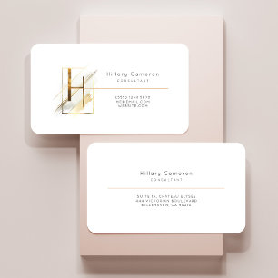 Letter H Calligrafie Gold/Black Gradient Monogram Visitekaartje