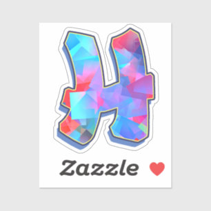 Letter H -  Color Mix Sticker