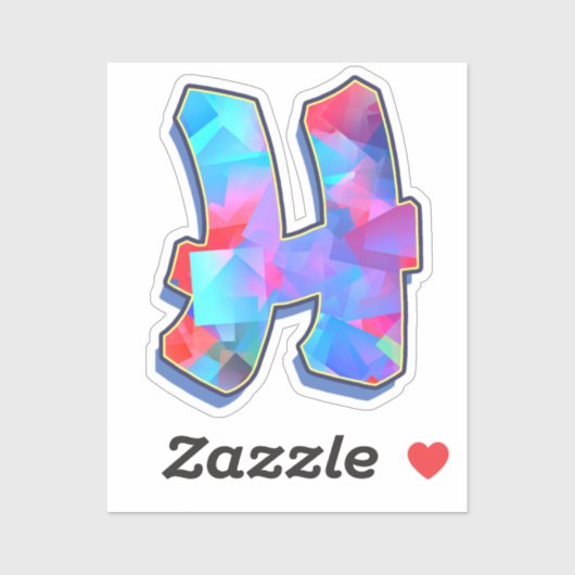 Letter H - Color Mix Sticker (Vel)