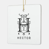 Letter H Elegant Monogram Kerst Ornament (Links)
