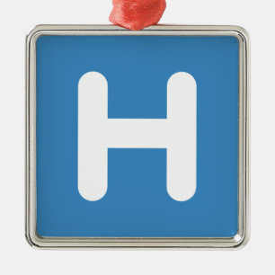 Letter H Emoji Twitter Metalen Ornament