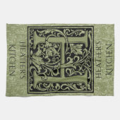 Letter H First Letter Monogram Gepersonaliseerd Theedoek (Horizontaal)