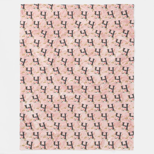 Letter H Fleece Deken (Voorkant)