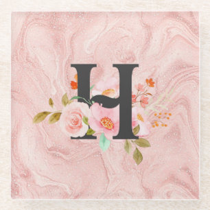 Letter H Glazen Onderzetter
