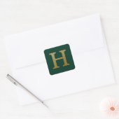 Letter H Gold Square Sticker (Envelop)