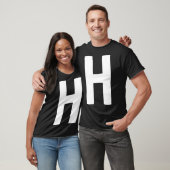Letter H groot en vet wit T-shirt (Unisex)