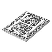 Letter H Medieval Monogram Initiaal Notitieblok (Gedraaid)