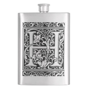 Letter H Middeleeuwse Monogram Art Nouveau Heupfles