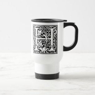 Letter H Middeleeuwse Monogram Art Nouveau Reisbeker