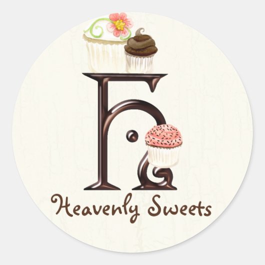 Letter H Monogram Cupcake Logo Zakelijke Stickers (Voorkant)