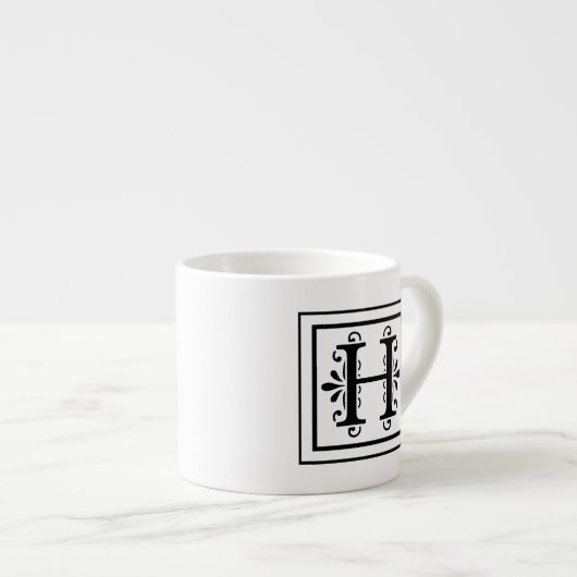 Letter H Monogram Espresso Mok (Voorkant rechts)