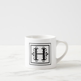 Letter H Monogram Espresso Mok
