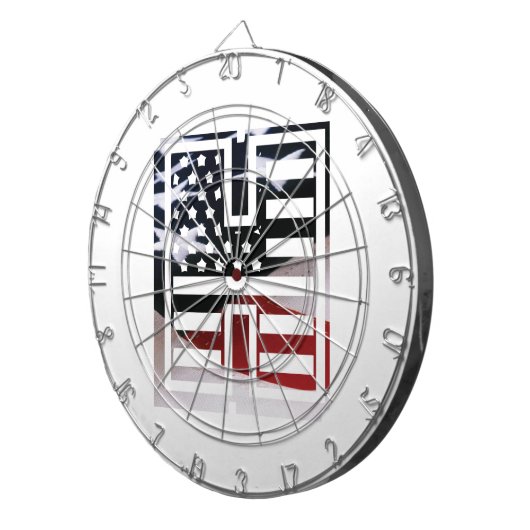 Letter H Monogram Initiaal USA Dartbord (Voorkant Rechts)