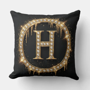 Letter H Monogram Persoonlijk Initiaal Cadeau Kussen
