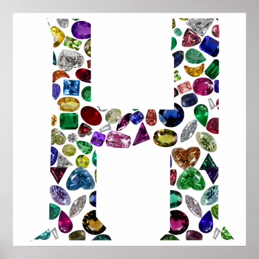 Letter H Monogram Poster (Voorkant)