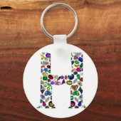 Letter H Monogram Sleutelhanger (Voorkant)