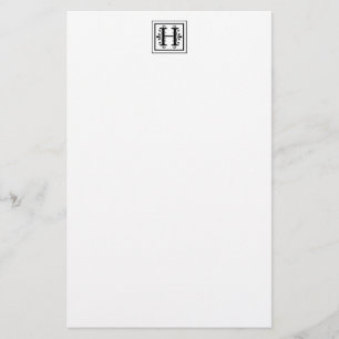 Letter H Monogram Stationery Briefpapier