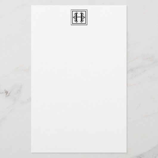Letter H Monogram Stationery Briefpapier (Voorkant)