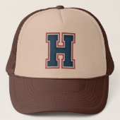 Letter "H" Monogram Trucker Hat Trucker Pet (Voorkant)
