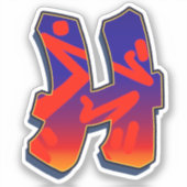 Letter H - Night Sky Sticker (Voorkant)