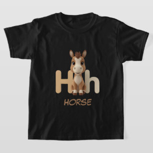 Letter H Paard Educatieve Kinderen T-shirt Hoofd