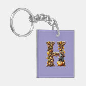 Letter H Thanksgiving gift style  Sleutelhanger (Voorkant Links)